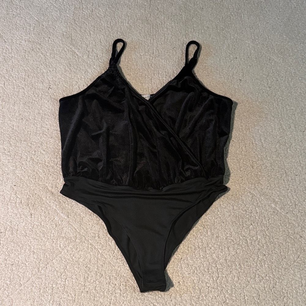 White Birch Black Velvet Bodysuit Medium